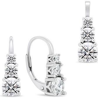 Brilio, Schmuck Set, Silver - Elegant silver jewelry set with zircons SET221W (earrings. pendant), Silber