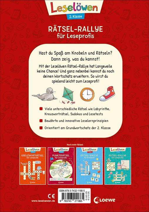 Produktbild Leselöwen Rätsel-Rallye für Leseprofis - 2. Klasse (Rot) (Deutsch, Christiane Wittenburg, Loewe Erstlesebücher, Dominik Rupp, 2022)