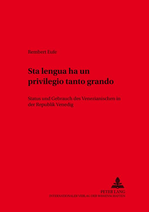 Produktbild Sta lengua ha un privilegio tanto grando (Deutsch, Rembert Eufe, 2006)