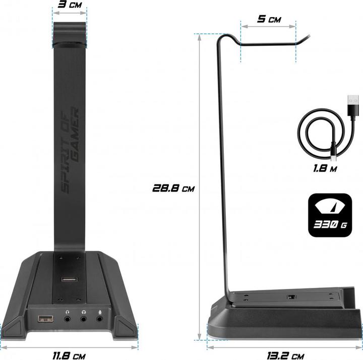 Image du produit Spirit Of Gamer Support Casque Sentinel 7.1 RGB (Noir)