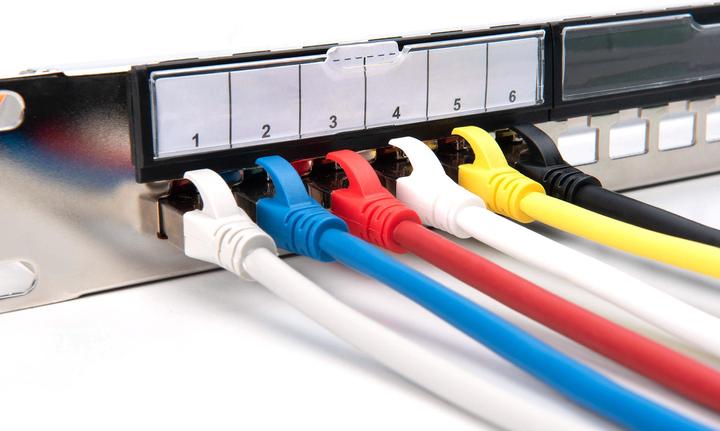 Actual product image Digitus Modular galvanised patch panel, shielded, 24-port, blank, 1U, rack mount, black RAL 9005