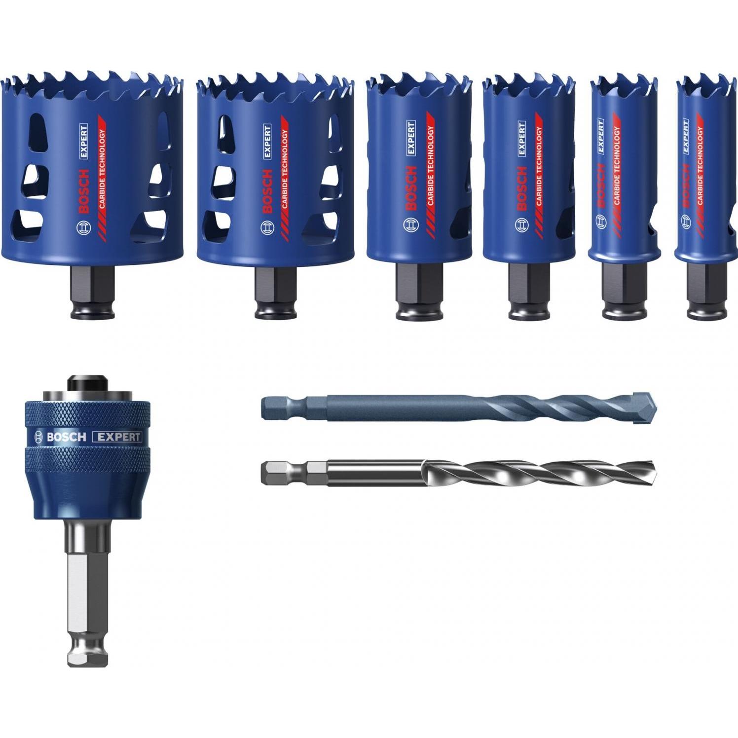 Bosch Professional Zubehör, Lochsäge, EXPERT Tough Material Lochsäge-Set, 22/25/35/51/60/68 mm, 9-tlg. (22, 25, 35, 51, ...
