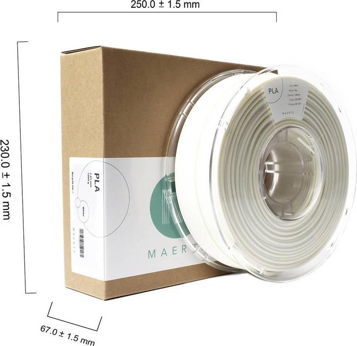 Produktbild Maertz PLA Pro Weiss 2,85 mm 1.000 g (PLA-R, 2.85 mm, 1000 g, Weiss)
