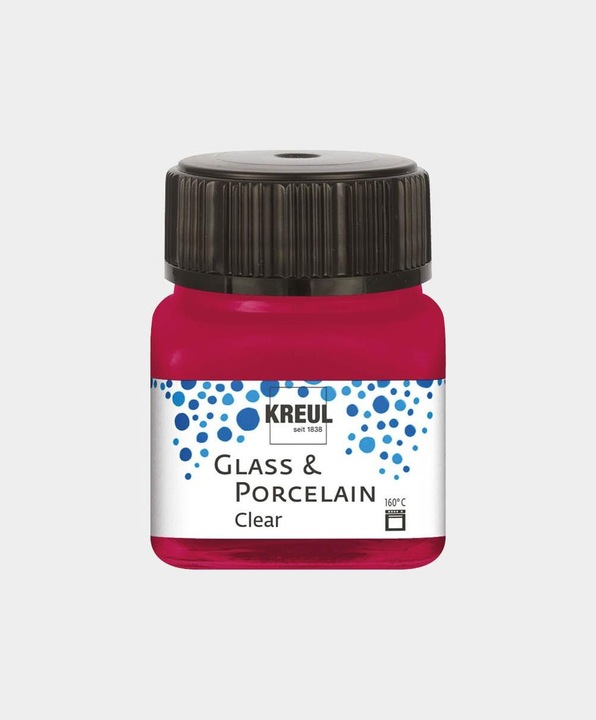 Produktbild Kreul Glass & Porcelain Clear, Porzellan- und Glasfarbe (Weinrot, 20 ml)
