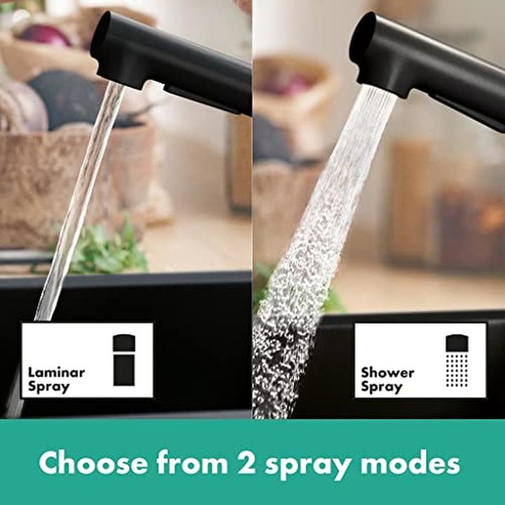 Actual product image hansgrohe HG Einhebel-Spültischmischer Zesis M33 150, Ausziehbrause, 2 jet mattschwarz