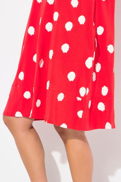 Immagine prodotto Ulla Popken Abito midi dal taglio svasato con pallini, tasche, scollo a girocollo e mezze maniche (42, 44)