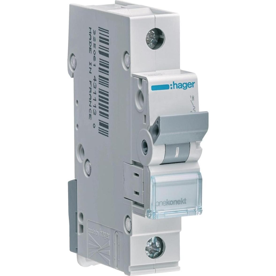 Hager , Interruttore Differenziale, Mcn106. Numero Di Poli: 1P. Frequenza Di Ingresso Ac: 50/60 Hz, Corrente Nominale In Uscita: 6 A.