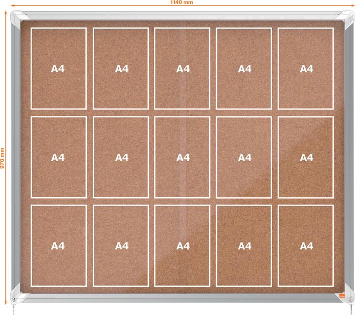 Actual product image Nobo Lockable Notice Board Premium Plus Indoor Cork (Bulletin board)