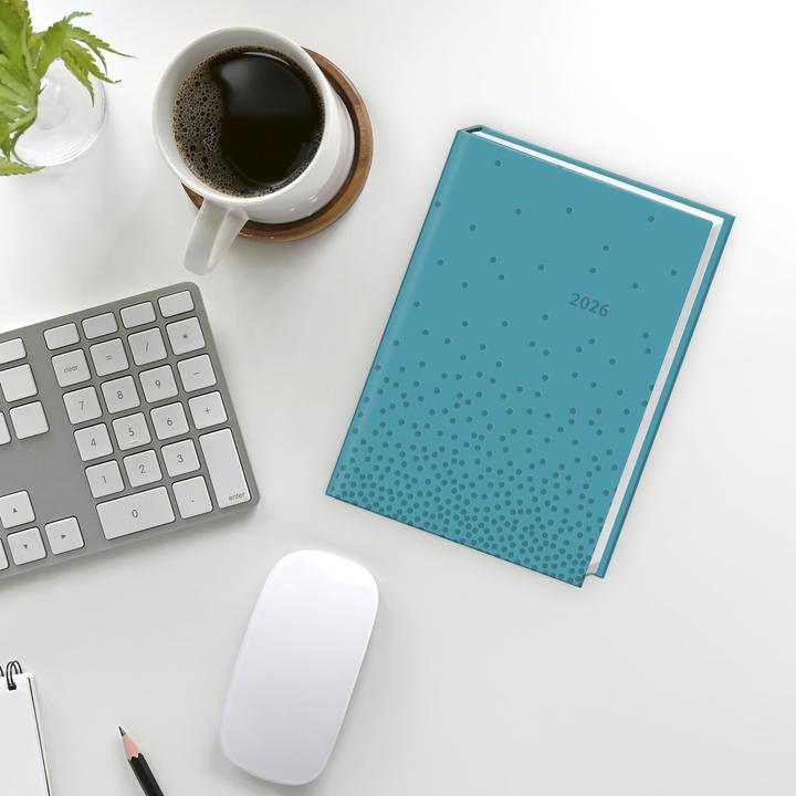 Immagine prodotto Kalenderbuch A6 blau 2026 (A6, 1 settimana / 2 pagine)