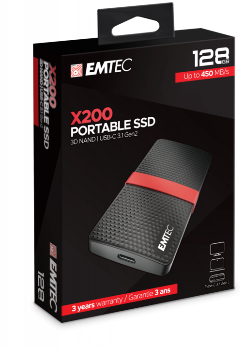 Actual product image Emtec X200 Portable SSD Power Plus (128 GB)