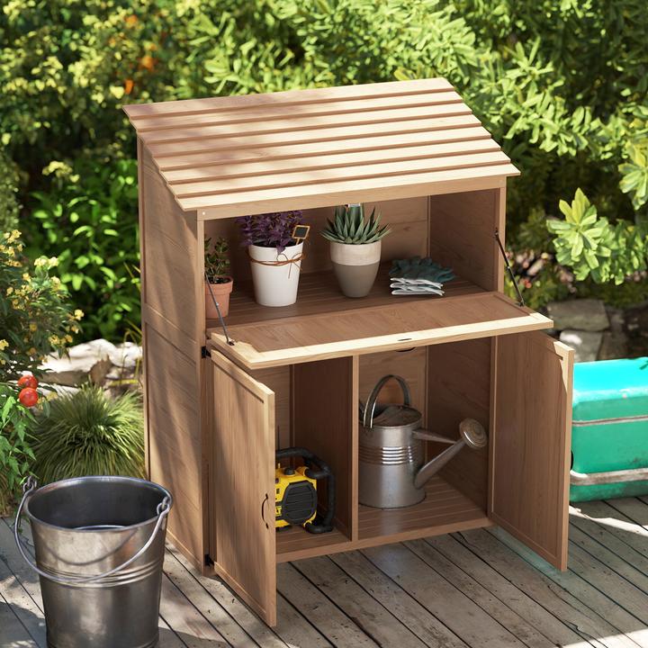 Produktbild Outsunny Gartenschrank Tannenholz Braun