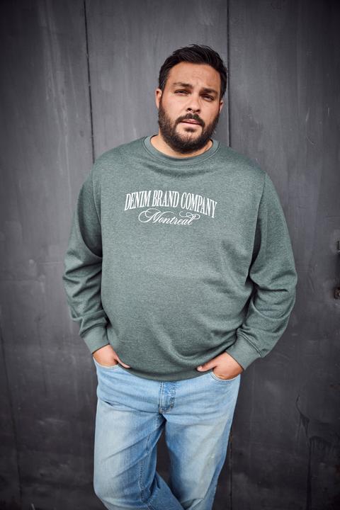 Actual product image Men+ Sweatshirt, Melangesweat, Brustprint (XL)