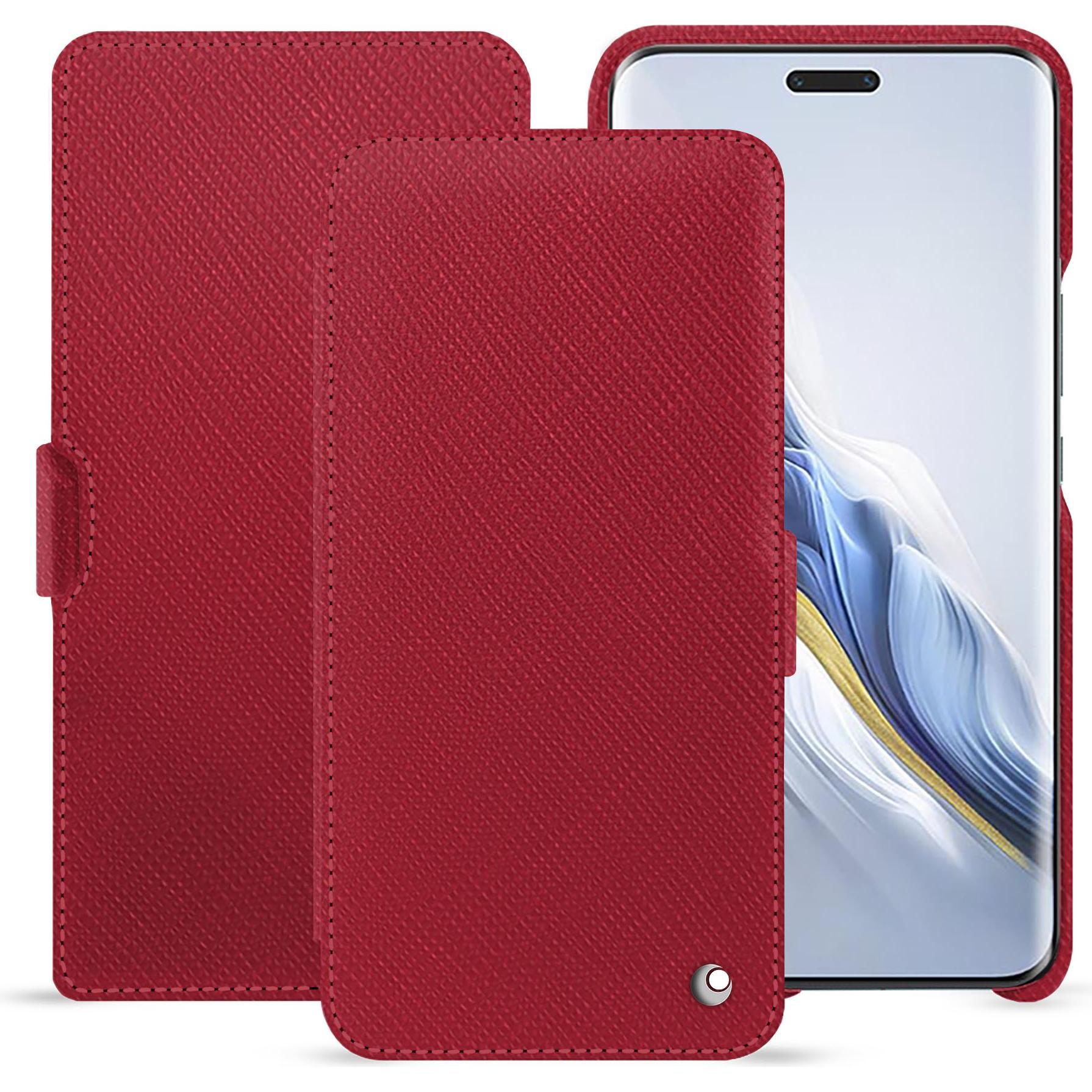 Noreve Lederschutzhülle horizontal (Honor Magic6 Pro), Smartphone Hülle, Rot