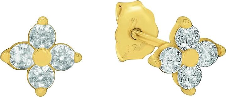 Amor Ohrschmuck für Damen, Gold 375, Zirkonia synth. | Blume (9 ct, Gold 375)