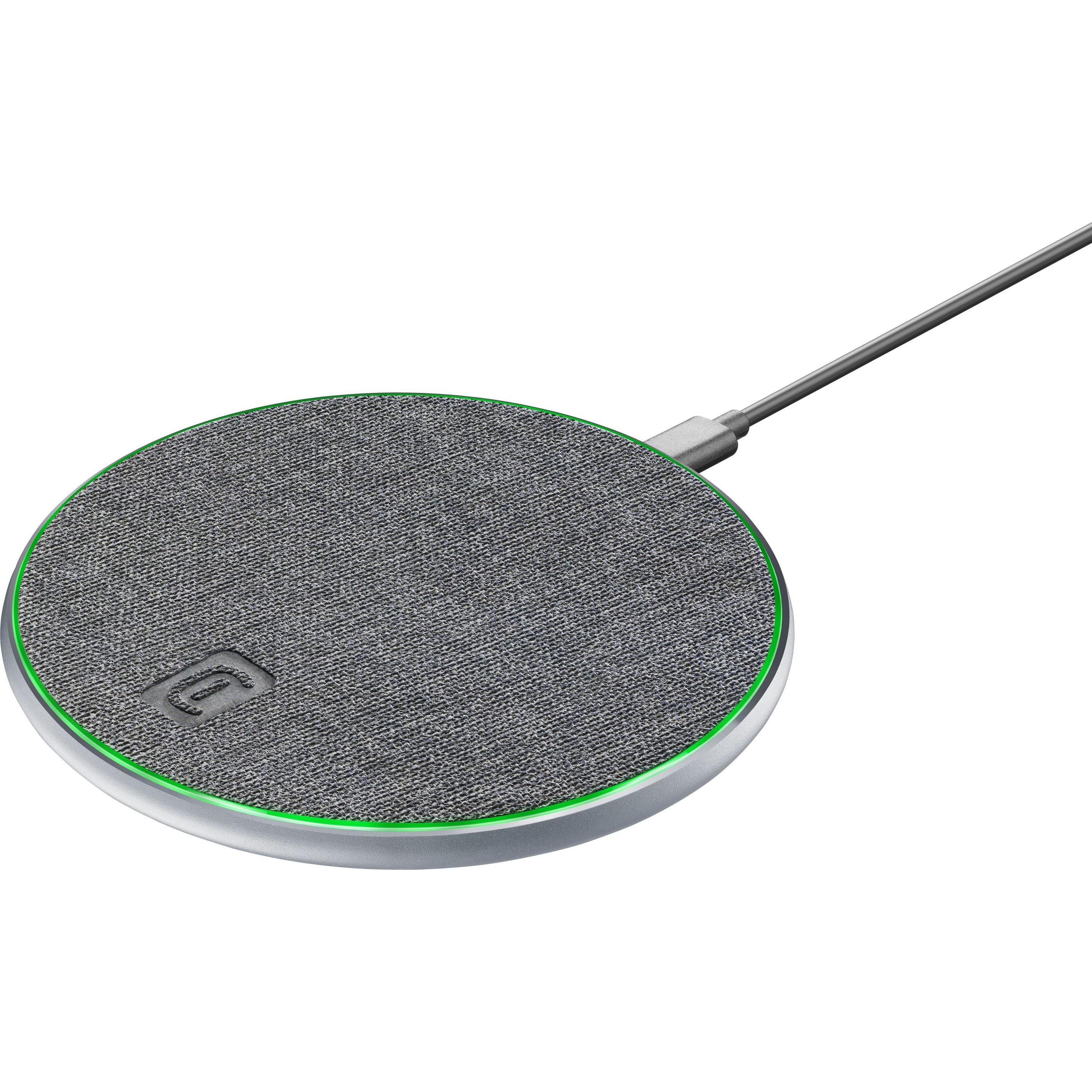Cellularline Grigio Tweed Wireless Charger 15W Base Di Ricarica Wireless 15W (15 W), Caricabatteria Senza Fili,