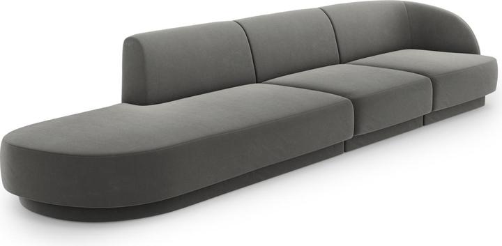 Actual product image Micadoni Left Velvet Sofa, "Miley", 4 Seats, 323x90x70Made in Europe (Modular sofa, 4-seater)