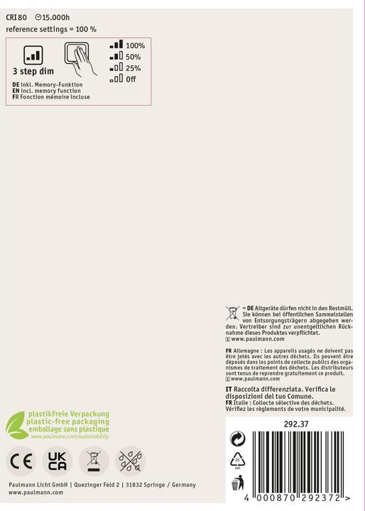 Actual product image Paulmann Floating Shine Globe (E27, 250 lm, 1x)