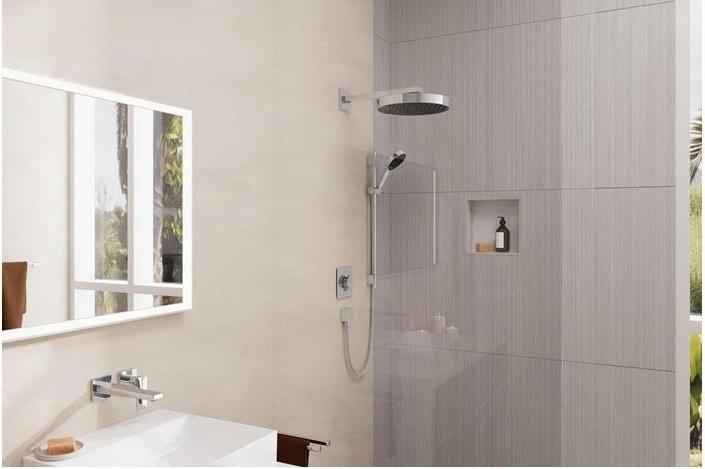 Actual product image hansgrohe HG hose connector FIXFIT SQUARE with backflow preventer chrome