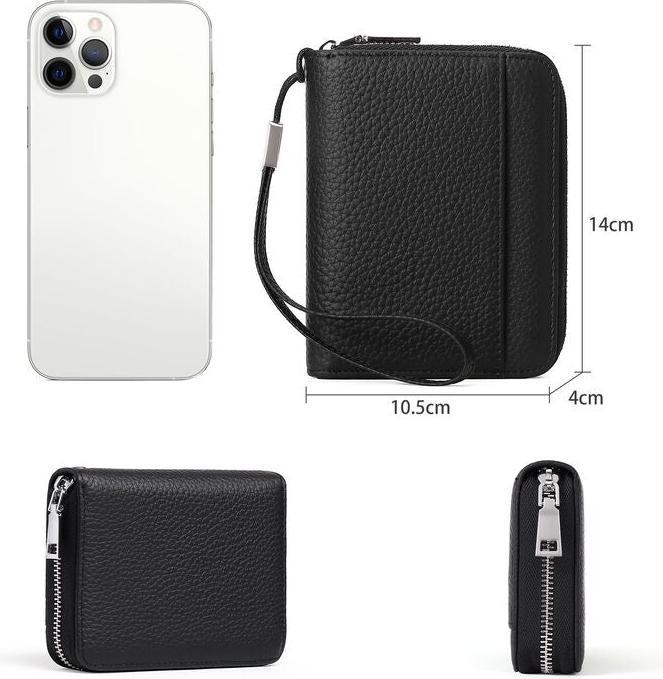 Produktbild Only-Bags.Store Portemonnaie aus Leder mit Kreditkartenschutz, Portemonnaie mit Reissverschluss, Portemonnaie im