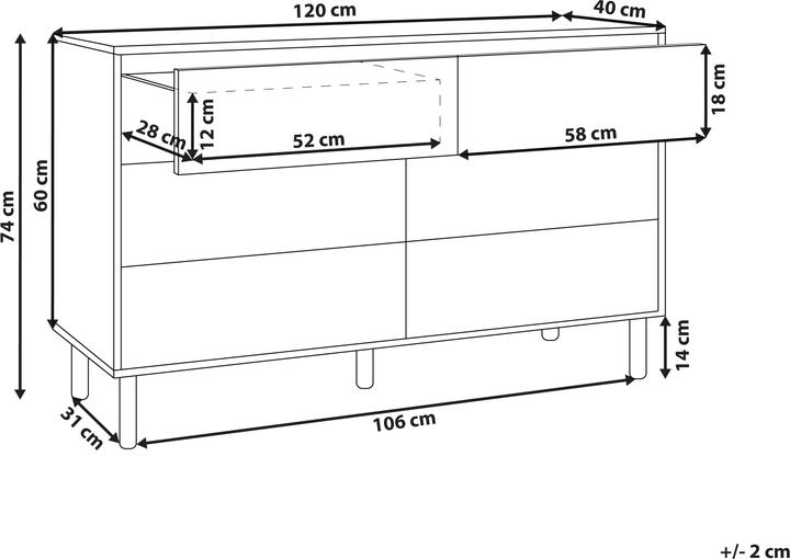 Image du produit Beliani Sharpe (120 x 40 x 74 cm)