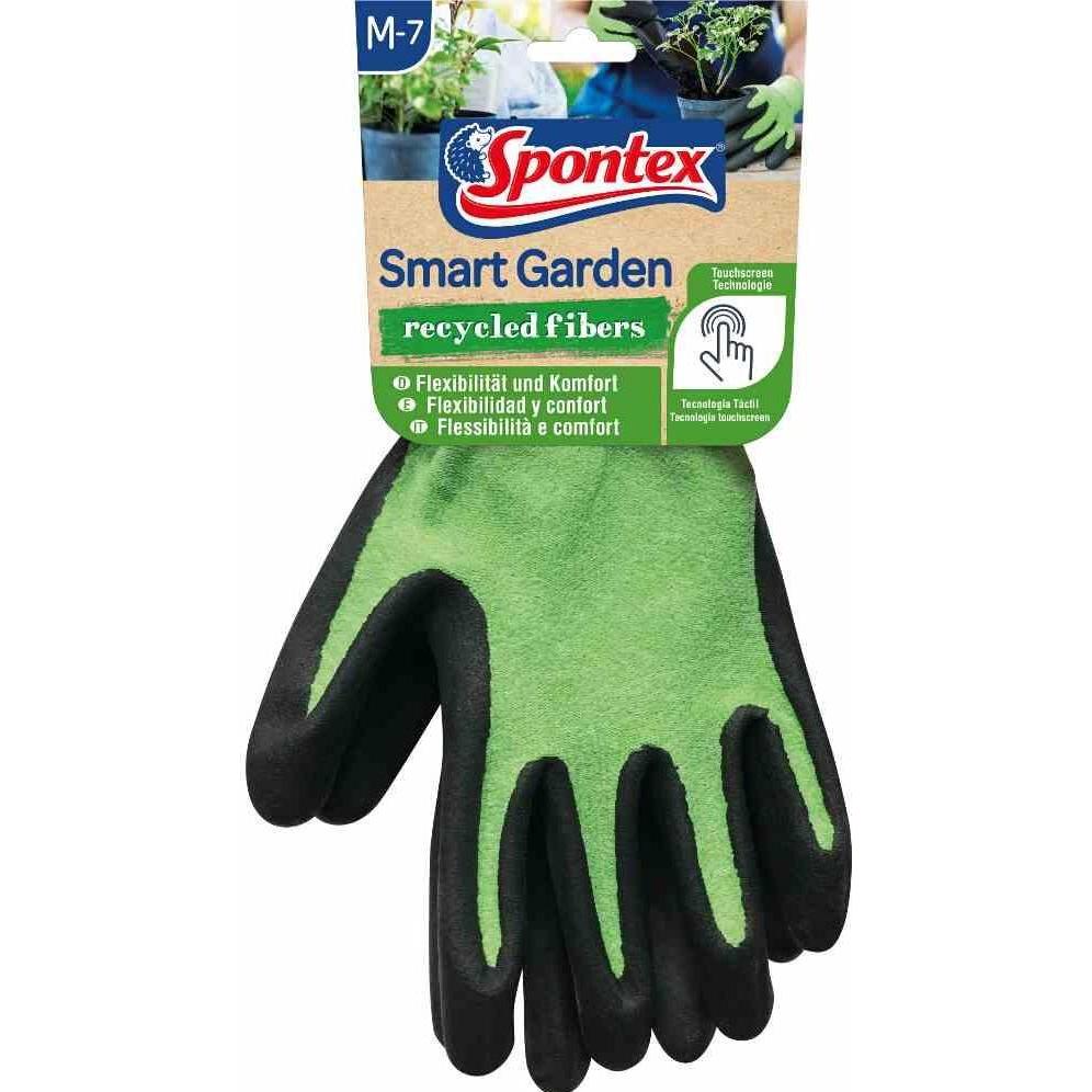 Spontex, Schutzhandschuhe, Beschichtung: Nitril, Farbe: grün/schwarz, Grösse: 8 - 8,5 (7)