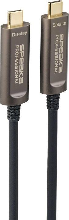 Actual product image SpeaKa Professional USB-C / DisplayPort Connector Cable 10.00m SP-9505620 TPE Jacket Black (1x U... (10 m, DisplayPort)
