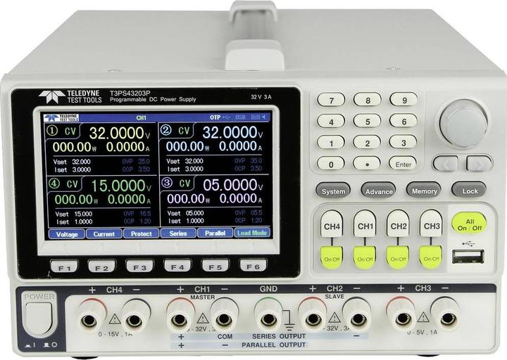 Produktbild LeCroy Teledyne T3PS43203P Labornetzgerät, einstellbar 0 - 32V 0 - 3A 212W programmierbar Anzahl Au