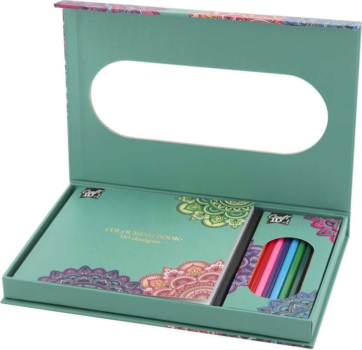 Actual product image Grafix Mandala colouring set with 10 coloured pencils
