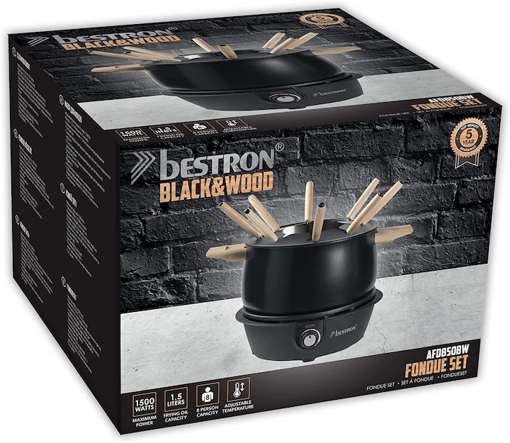 Produktbild Bestron Best Fondue Set AFD850BW 8 Personen bk 1500W