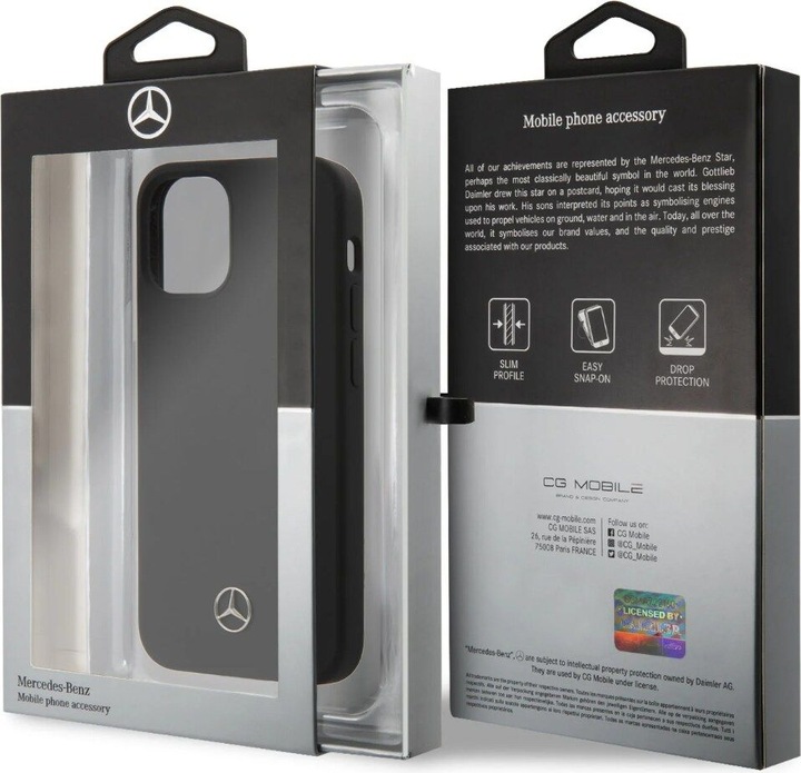 Actual product image Mercedes-Benz Silicone Line - Apple iPhone 12 mini 5.4 - Black - Hard Cover - Original (Apple iPhone 12 mini)
