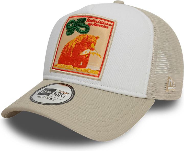 Produktbild New Era A-Frame Mesh Trucker Cap - California Patch Beige (One Size)