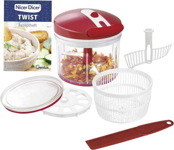 Actual product image Nicer Dicer Twist, set 9 pcs, red