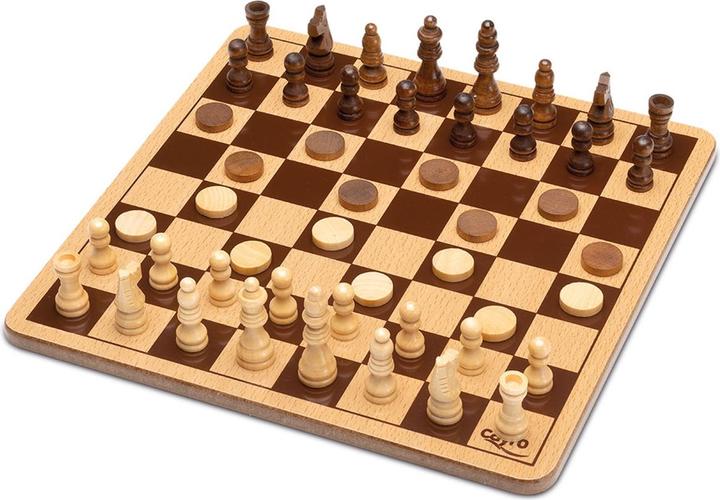 Actual product image Cayro Chess / checkers in metal box