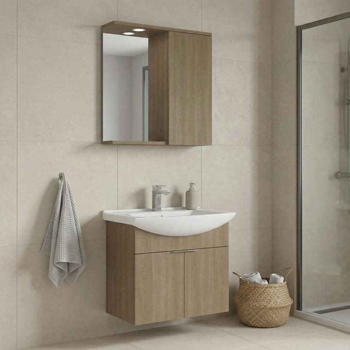 Produktbild Homitis Purus 65 Bathroom Cabinet With Sink & Mirror Set (2 Pieces)