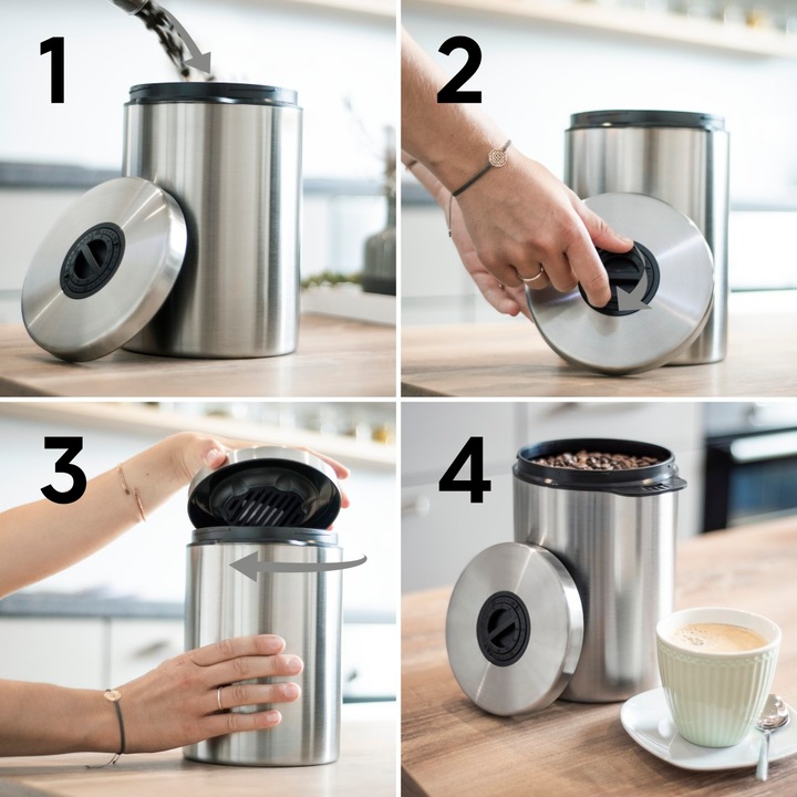 Image du produit Xavax Boîte à café/thé en acier inoxydable pour 1 kg de café en grains (1 l)