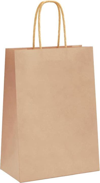 Produktbild vidaXL Kraftpapiertüten 250 Stk. mit Henkel Braun 15x8x21 cm Papiertüte (250x)