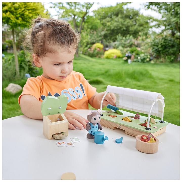 Actual product image Hape Organic Greenhouse Play Figure Set