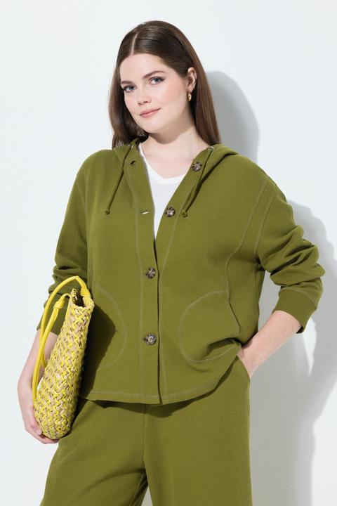 Produktbild Ulla Popken Sweatjacke, Waffelstruktur, Kapuze (50, 52)