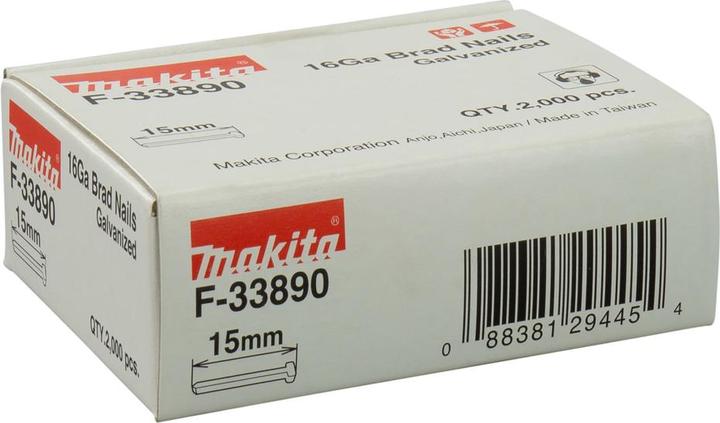 Produktbild Makita Zubehör F-33890 Brad 15 mm 1,3 x 1,6 mm 2000 Stück