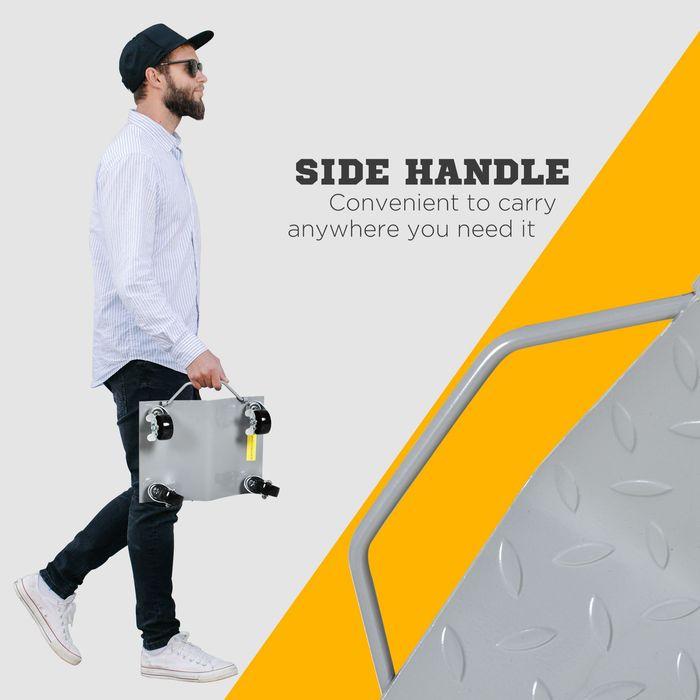 Immagine prodotto Swisshandel24 Cric di manovra 2 pezzi Aiuto alla manovra Cric per cambio gomme con 4 rulli per auto Grigio 40,5L