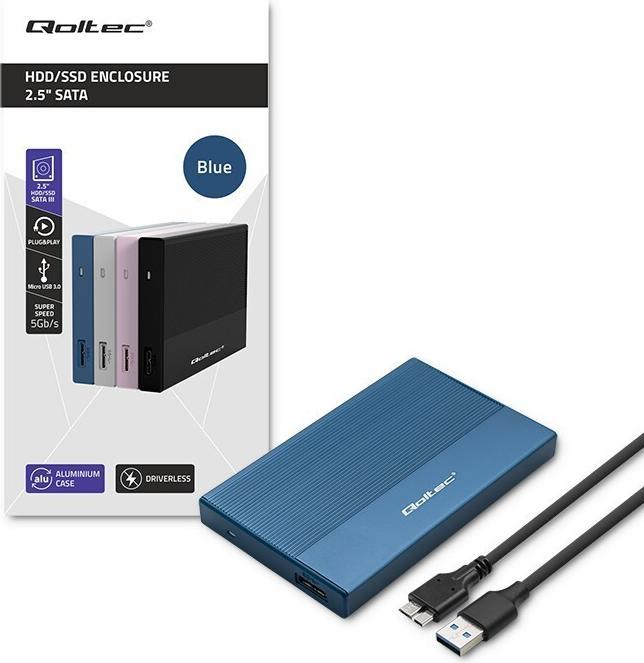 Immagine prodotto Qoltec Custodia per SSD HDD 2.5, SATA, USB 3.0, 2TB (2.5")