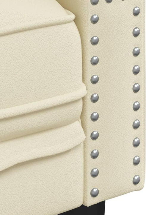 Productafbeelding VidaXL Chesterfield fauteuil loungestoel club fauteuil bank crème kunstleer