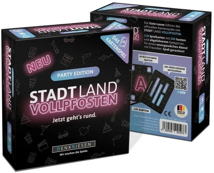 Immagine prodotto Denkriesen Stadt Land Vollpfosten - Party Edition "Jetzt Geht's Rund" (Ora sta succedendo tutto) (Tedesco)