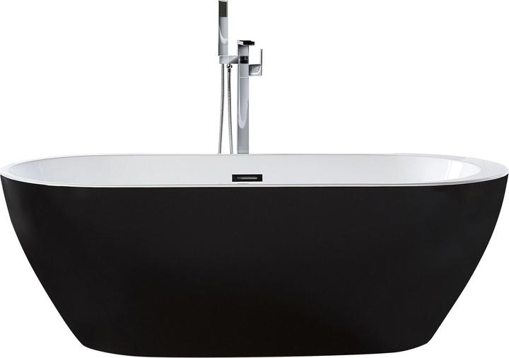 Actual product image Beliani Bath tub free-standing black oval 150 x 75 cm NEVIS (176 l, 150 cm, 75 cm)