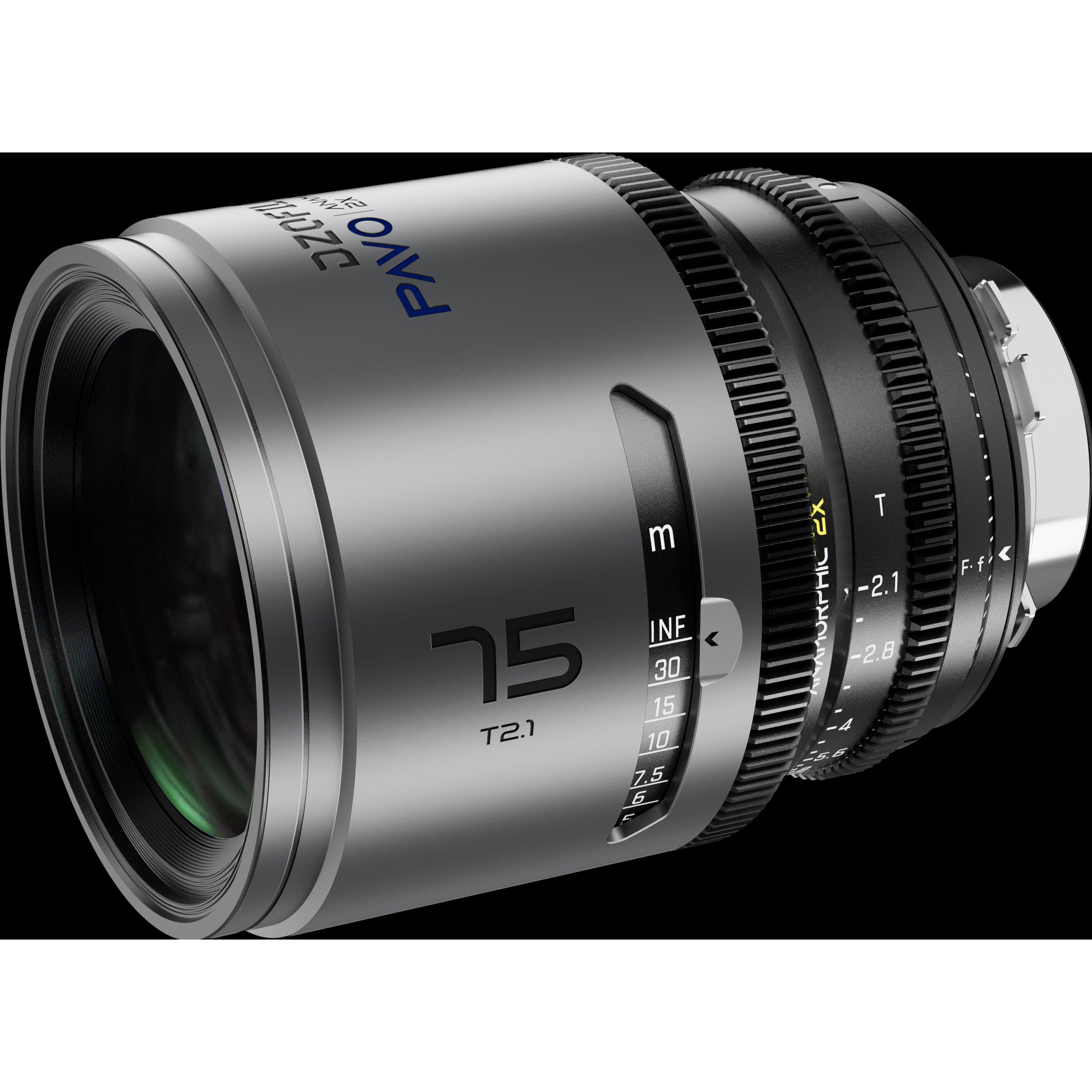 Dzofilm Pavo 2x Anamorphic 75mm T2.1 for PL/EF Mount (S35) metric - Blue Coating (PL, APS-C / DX), Objektiv, Blau