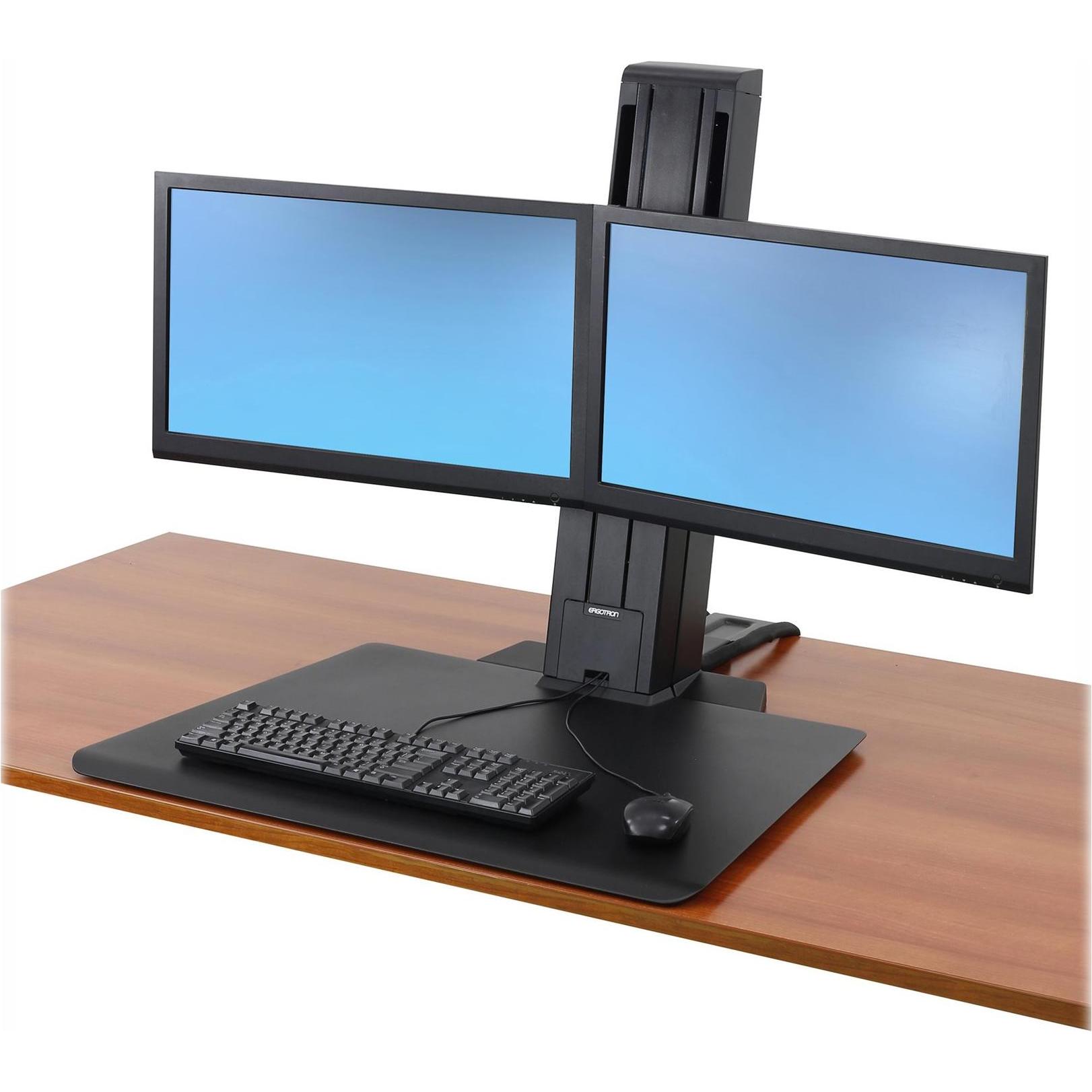 Ergotron WorkFit Steh-Sitz Arbeitsplatz (Tisch, 24"), Monitor Halterung, Schwarz