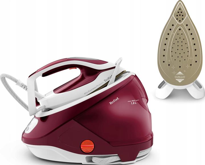 Actual product image Tefal GV9220 Steam Ironing Station Durilium AirGlide Autoclean soleplate Burgundy (2600 W, 540 g/min)