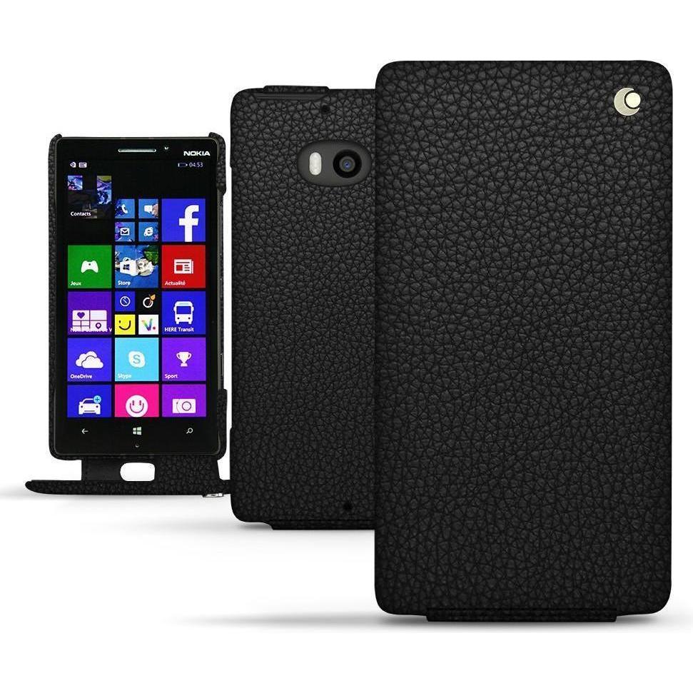 Noreve Lederschutzhülle vertikal (Nokia Lumia 930), Smartphone Hülle, Schwarz