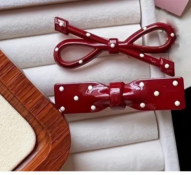Produktbild Activity Board 4 Stück niedliche Retro-Haarnadeln mit Schleifen - Polka Dot Haarnadeln mit Pailletten, Haarschmuck (4 Stk.)