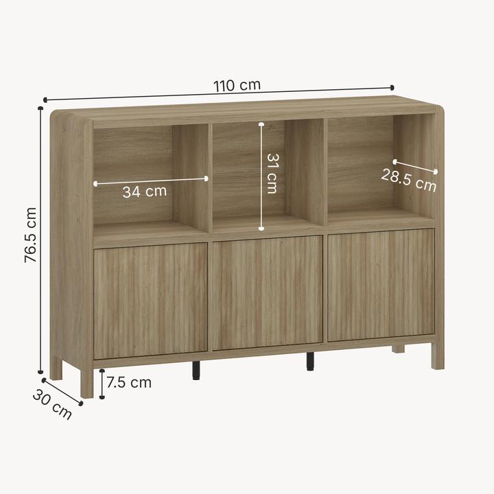 Image du produit En.Casa Sideboard Lukkodso 77x110x30 cm Eicheoptik rustikal (110 x 30 x 76.50 cm)